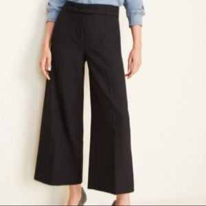 Ann Taylor Belted Marina Wide Leg Trousers, Black